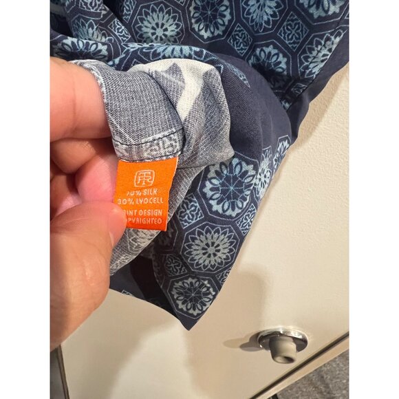 Tori Richard Bird Print Short‎ Sleeve Silk Button Up Shirt - Size XXL - Picture 3 of 4